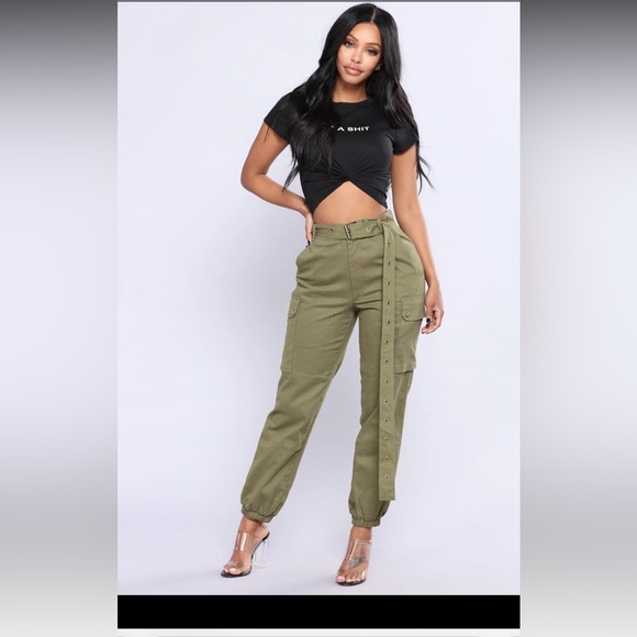 cargo pants with belt - Picture 1 of 4